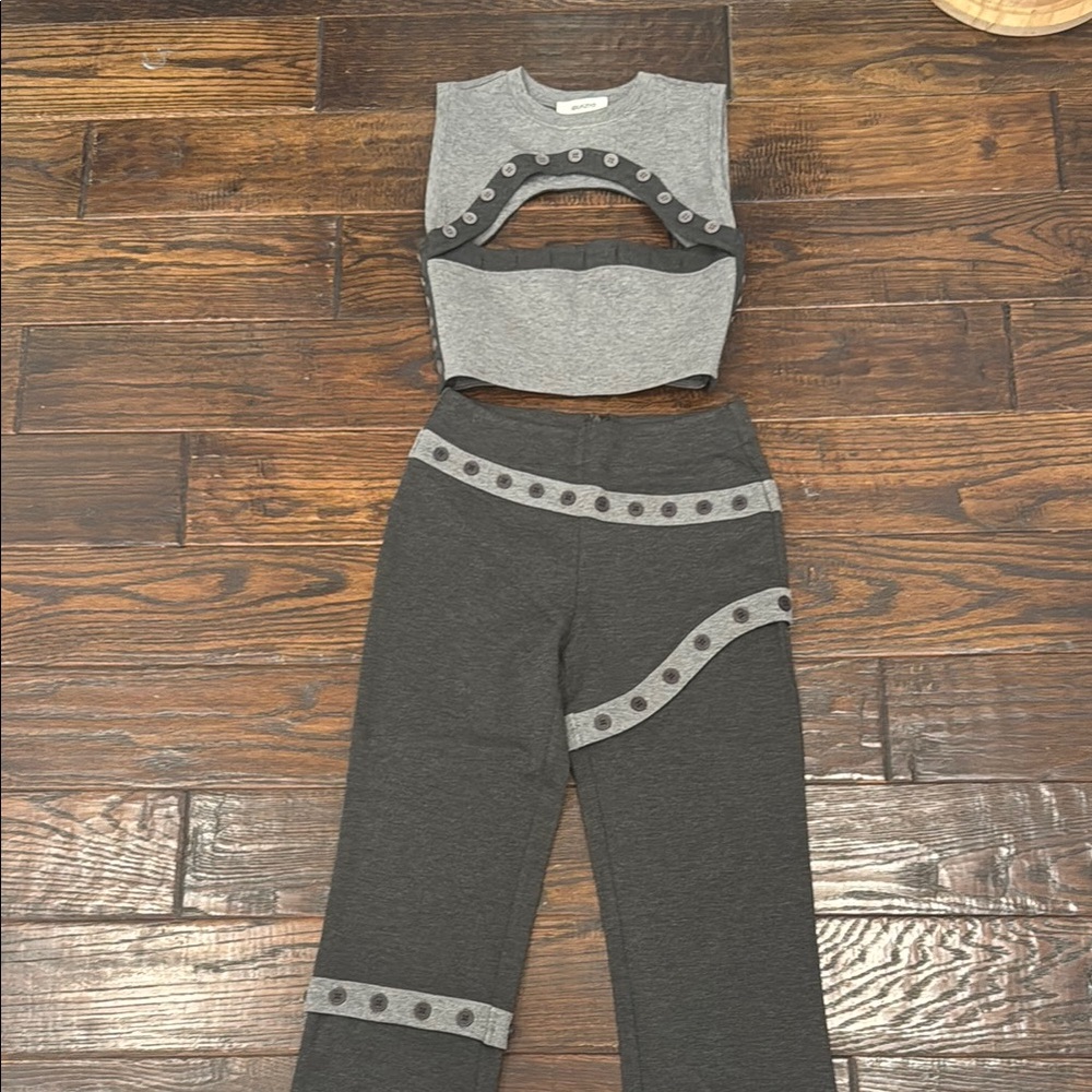 Danielle Guizio Gray Two Piece Set